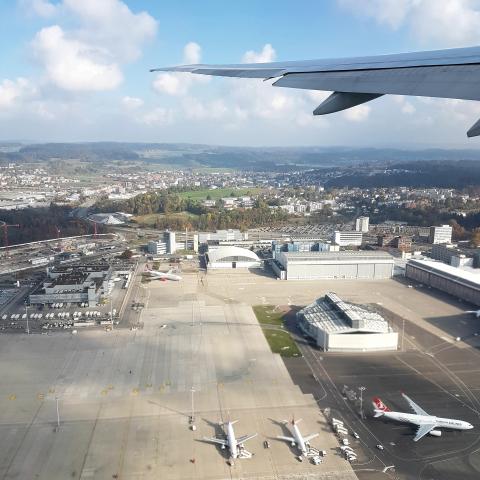 Aerial view of Zurich airport
