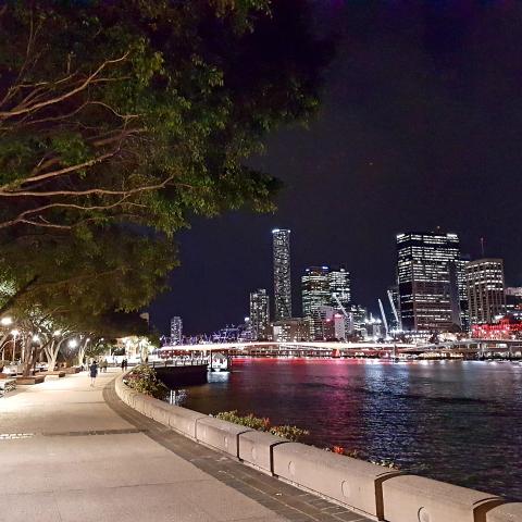  Picturesque colourful view of Brisbane at night
