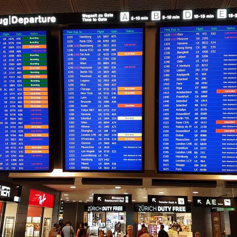 Departure board at Zurich Airport - Download Free Images