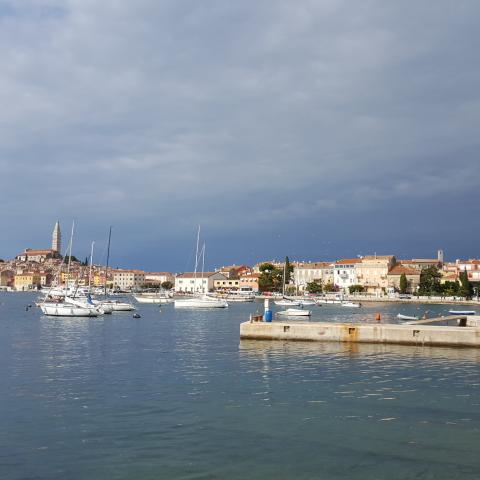 Beautiful Old Town of Rovinj, Croatia stock photo