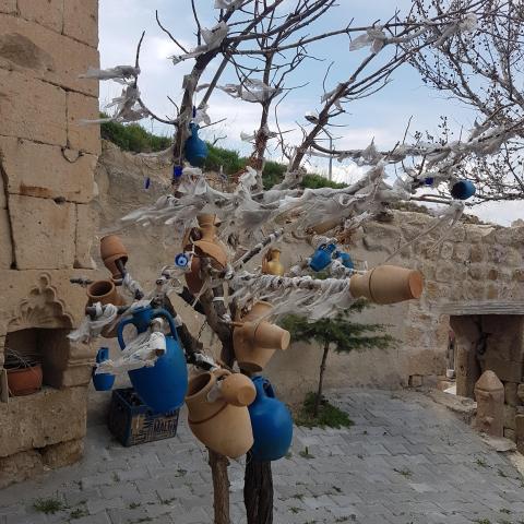 Tree Of Wishes with clay pots in Cappadocia